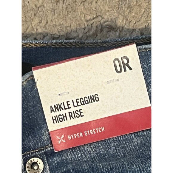 Express Ankle Legging High Rise Hyper Stretch Denim Two Tone Jeans OR $88 New - Picture 10 of 11